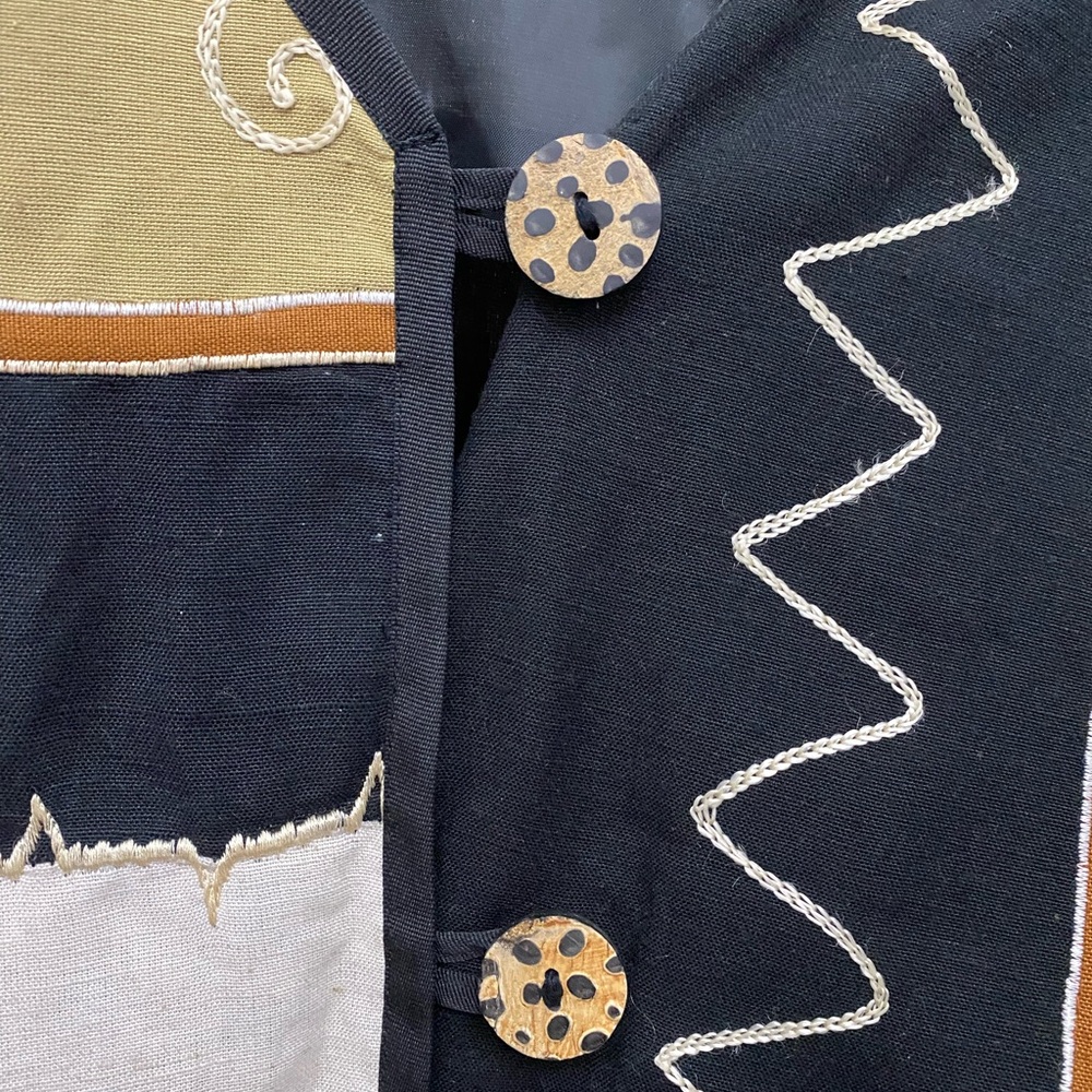 Indigo Moon Patchwork Jacket Blazer Embroidered A… - image 3